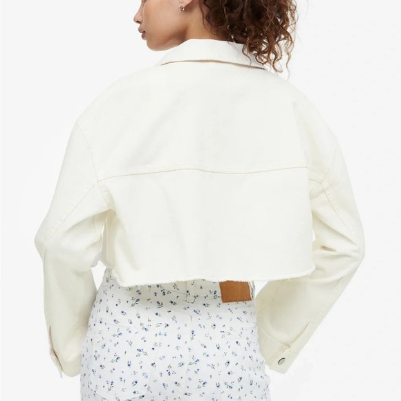 H&M twill crop  jacket warm white XS‎ - Picture 6 of 12